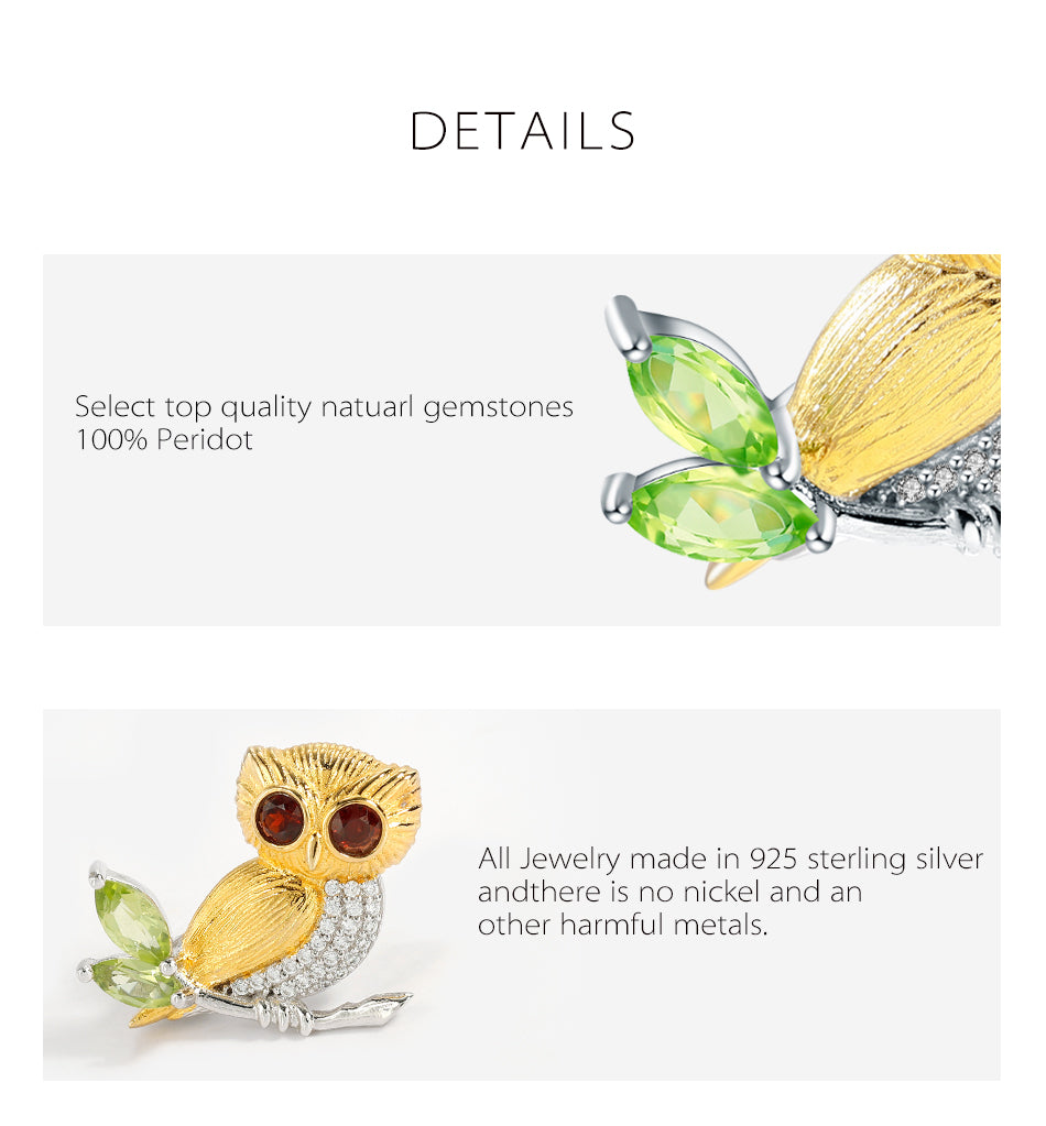 Pendant and Brooch in 925 Silver and Natural Stones