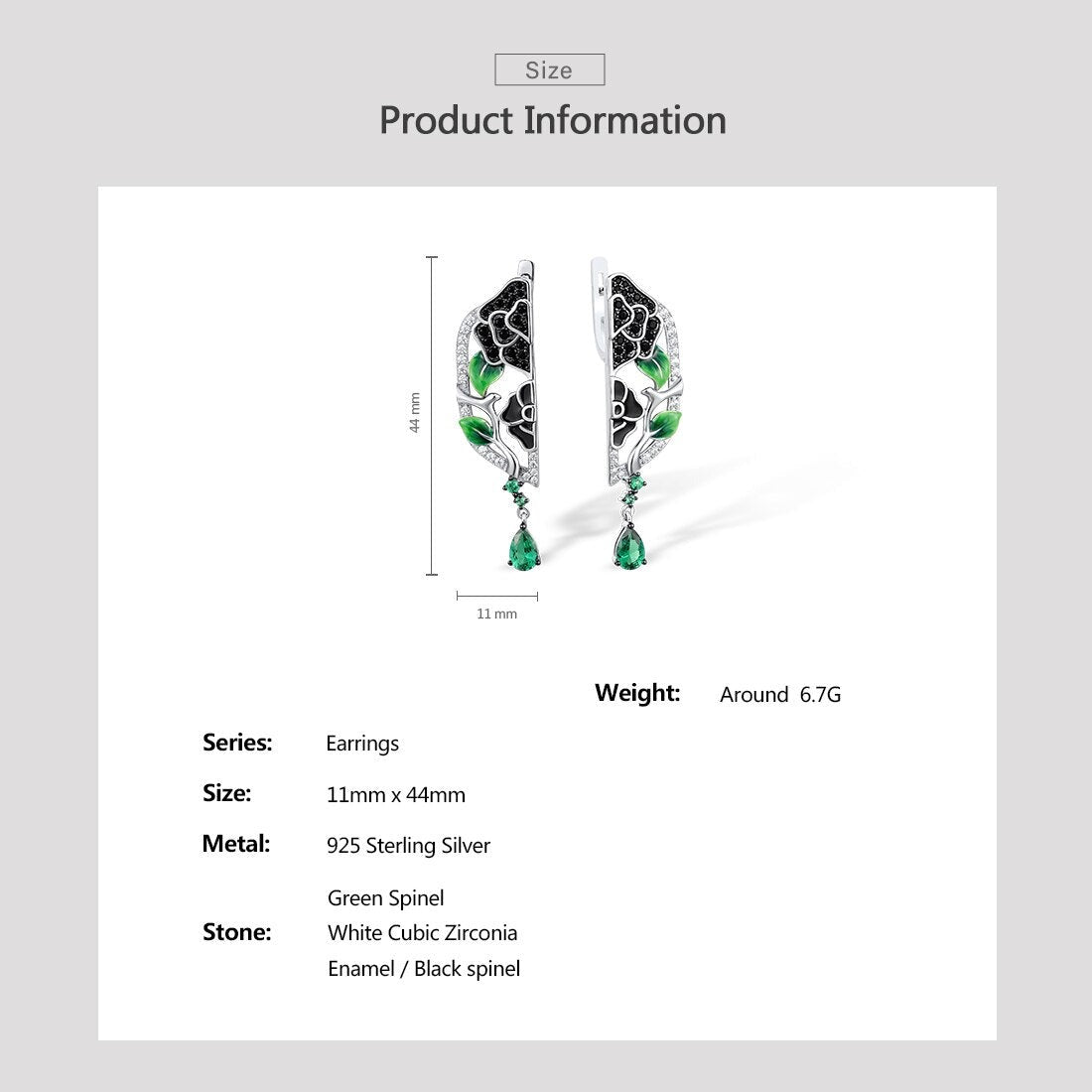 Orecchini Peonia in Argento 925 e Zirconi - EkoWorld Jewels Orecchini