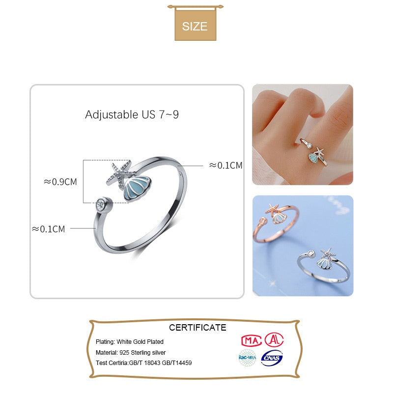 Anello Stella Marina in Argento 925 e Zircone - EkoWorld Jewels Anello