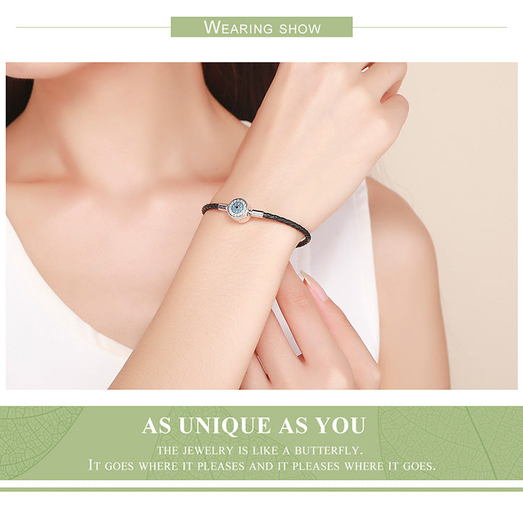 Bracciale Pelle in Argento 925 e Zirconi - EkoWorld Jewels