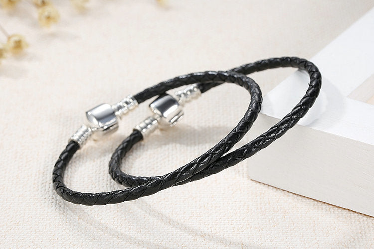 Bracciale in Pelle in Argento 925 - EkoWorld Jewels