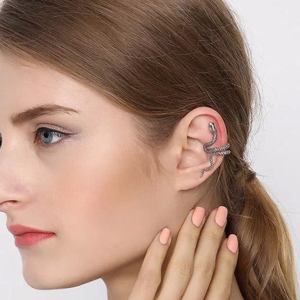 Orecchino Serpente in Argento Antico 925 - EkoWorld Jewels Orecchini