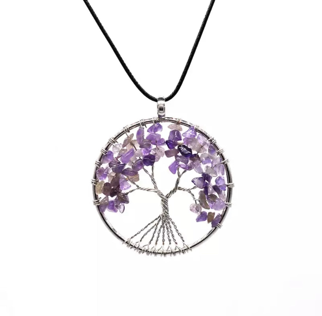 Albero della Vita in Acciaio e Ametista - EkoWorld Jewels Collana