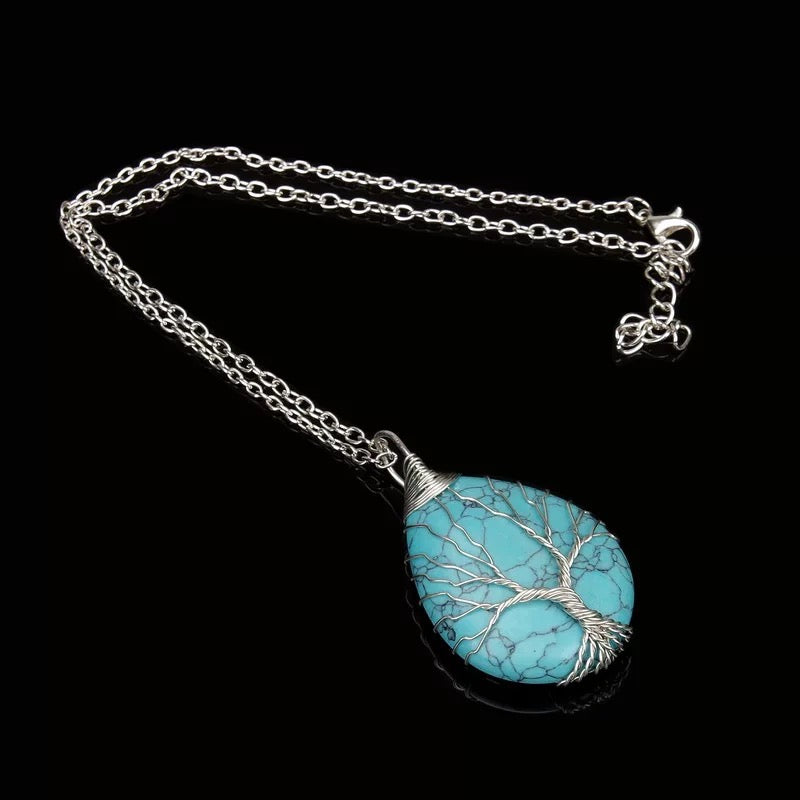 Albero della Vita in Acciaio e Lapislazzuli - EkoWorld Jewels Collana