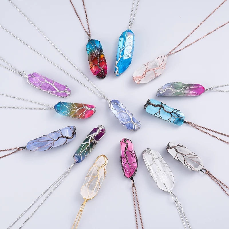 Collana Albero della Vita in Rame con Quarzo Verde Antico - EkoWorld Jewels Collana