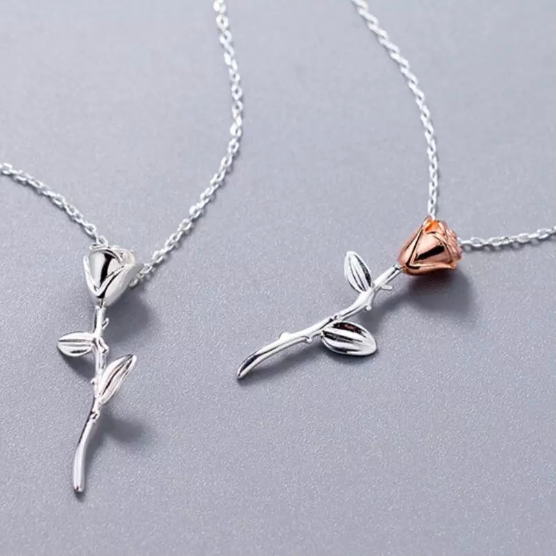 Collana Fiore Rosa in Argento 925 - EkoWorld Jewels Collana