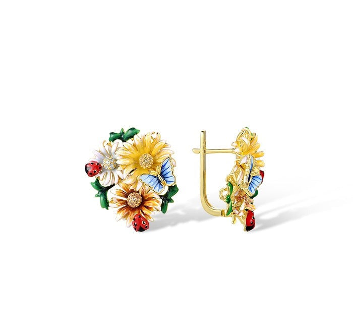 Orecchini Margherita in Argento 925 e Zirconi - EkoWorld Jewels Orecchini