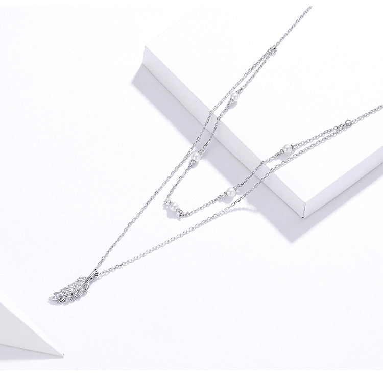 Collana Piuma in Argento 925 - EkoWorld Jewels Collana