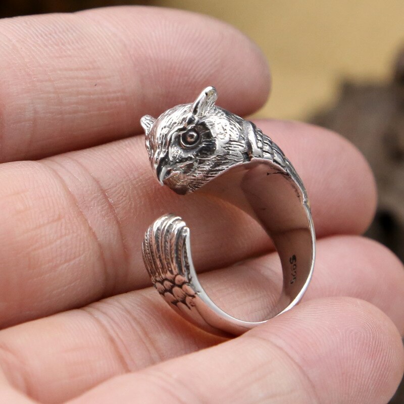 Anello Gufo in Argento Antico 925 - EkoWorld Jewels Anello