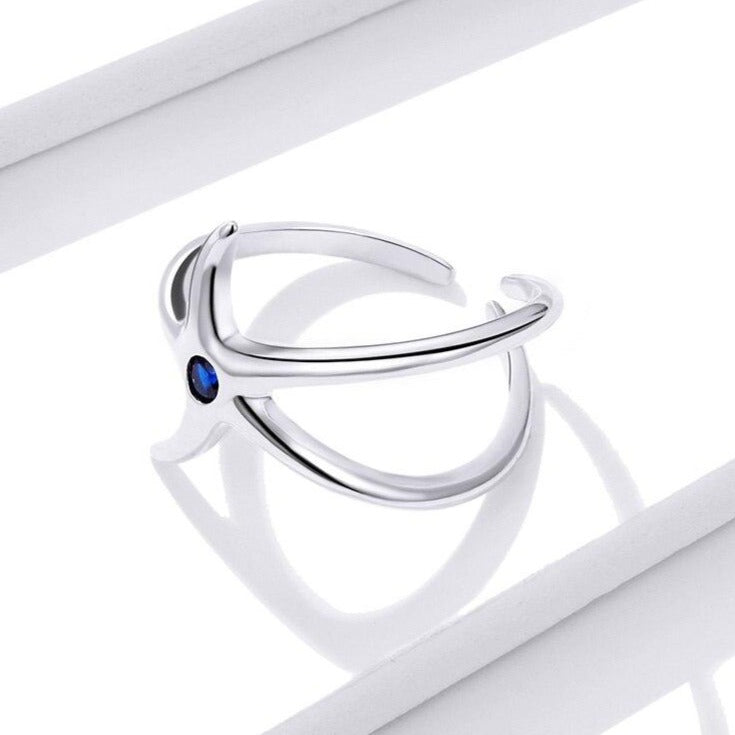 Anello Stella Marina in Argento 925 e Zircone - EkoWorld Jewels Anello
