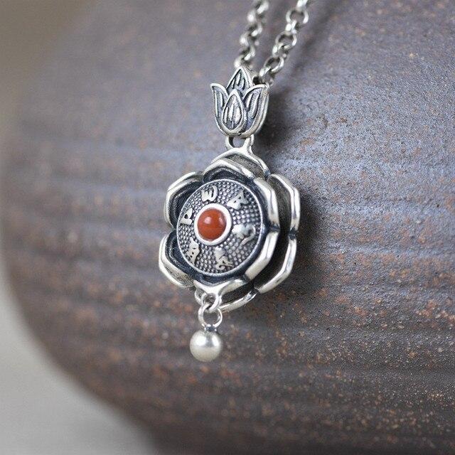 Set Orecchini + Ciondolo Fiore di Loto di Preghiera Tibetana in Argento 925 - EkoWorld Jewels Set