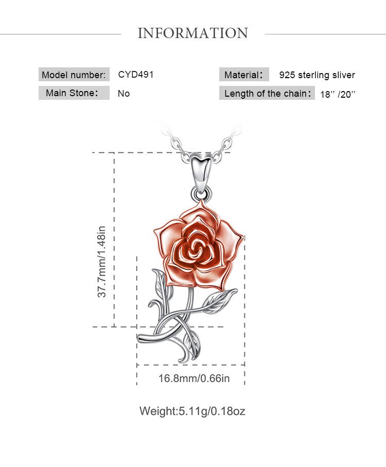 Collana Fiore Rosa in Argento 925 - EkoWorld Jewels Collana