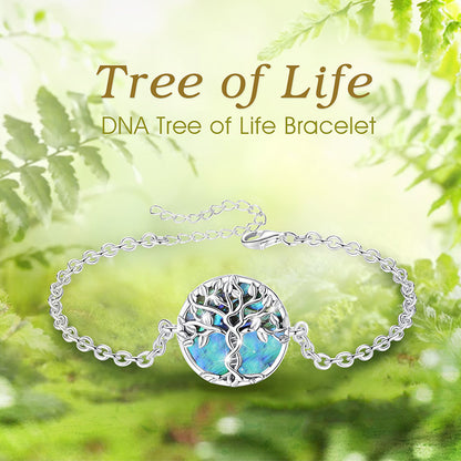 Tree of Life Bracelet in 925 Silver and Abalone