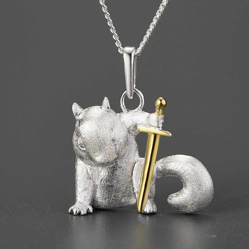 Squirrel Necklace in 925 Silver