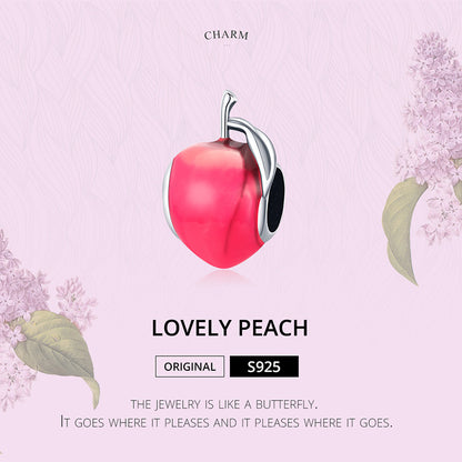 Peach Charm in 925 Silver