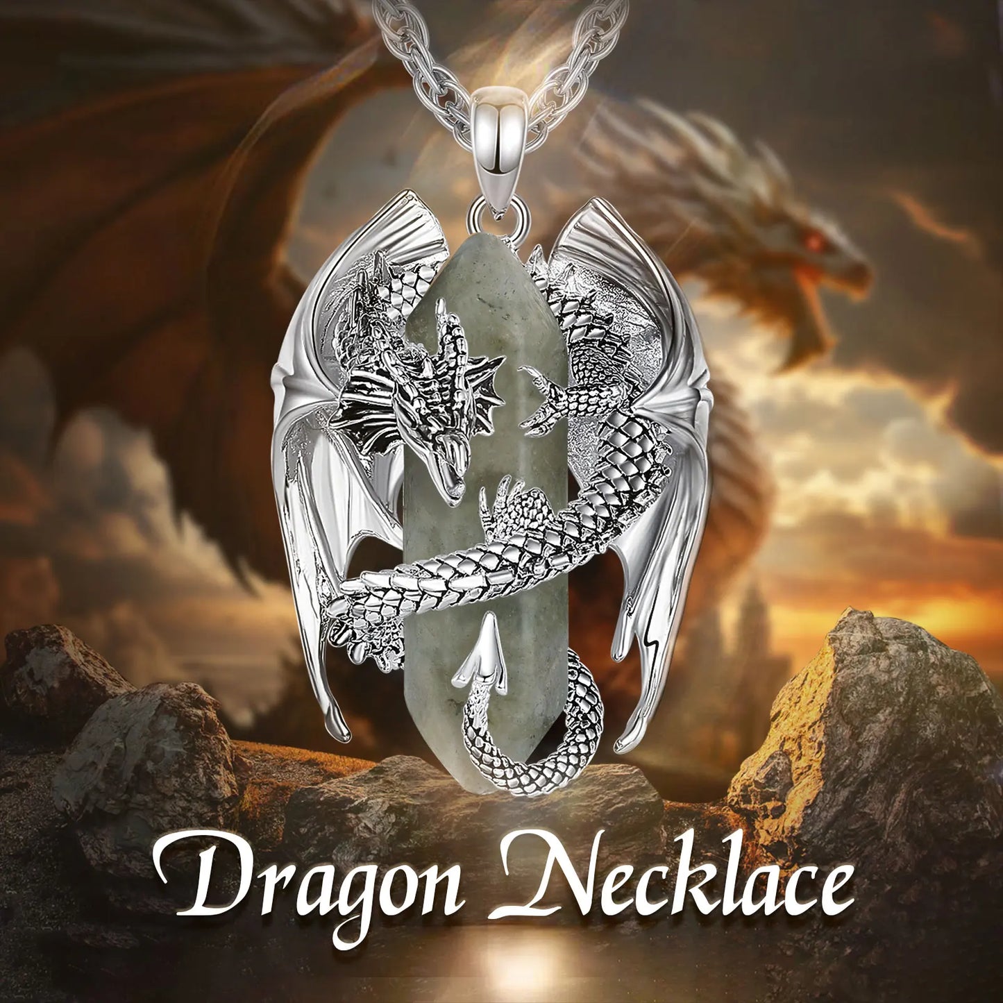 Collana Drago in Argento 925 e Labradorite