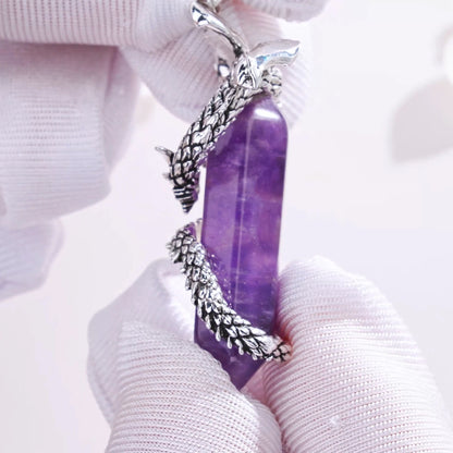 Collana Drago in Argento 925 e Ametista