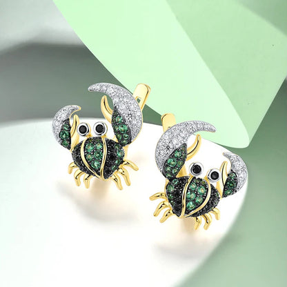 Orecchini Granchio in argento 925 e Zirconi