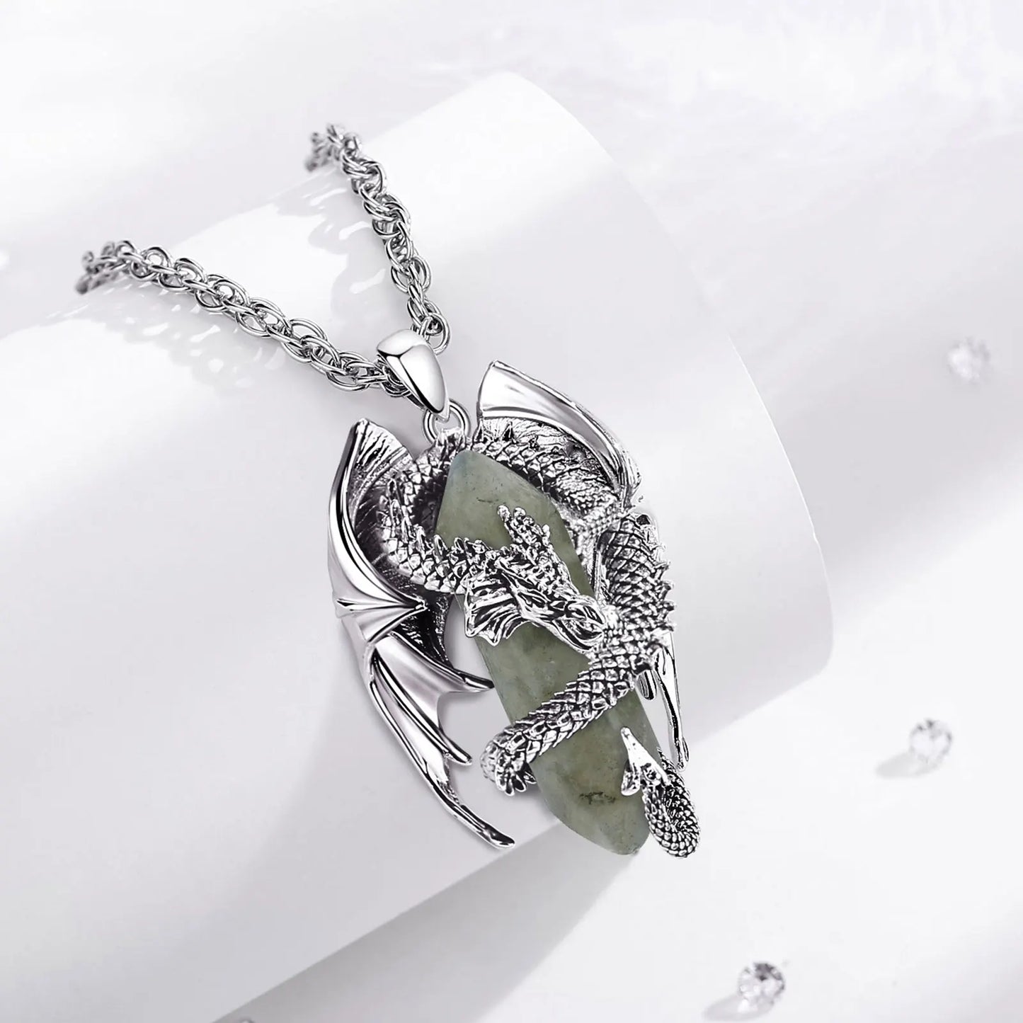 Collana Drago in Argento 925 e Labradorite