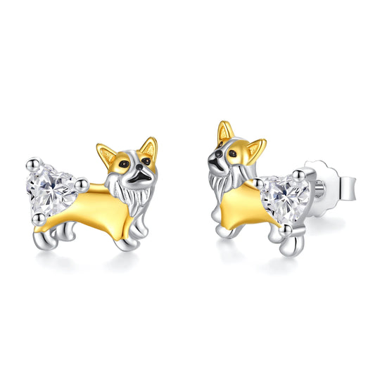 Orecchini Corgi in Argento 925 e Zirconi