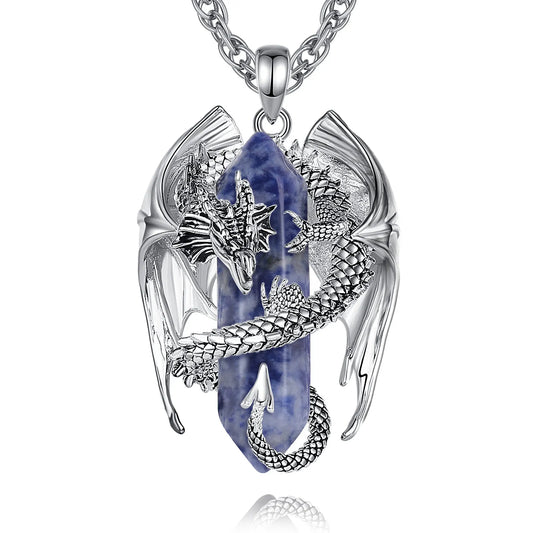 Collana Drago in Argento 925 e Dumortierite