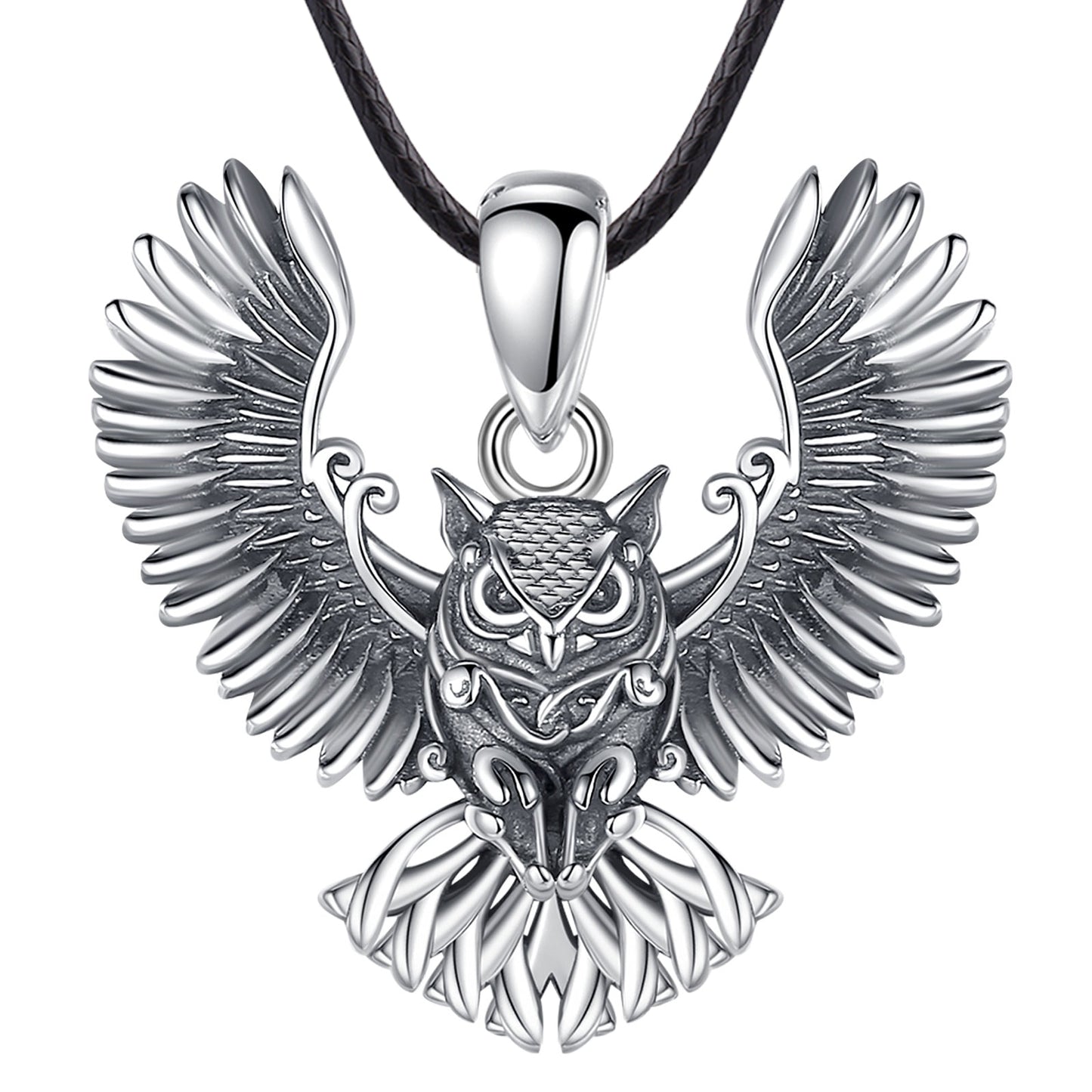 Owl Necklace in 925 Antique Silver