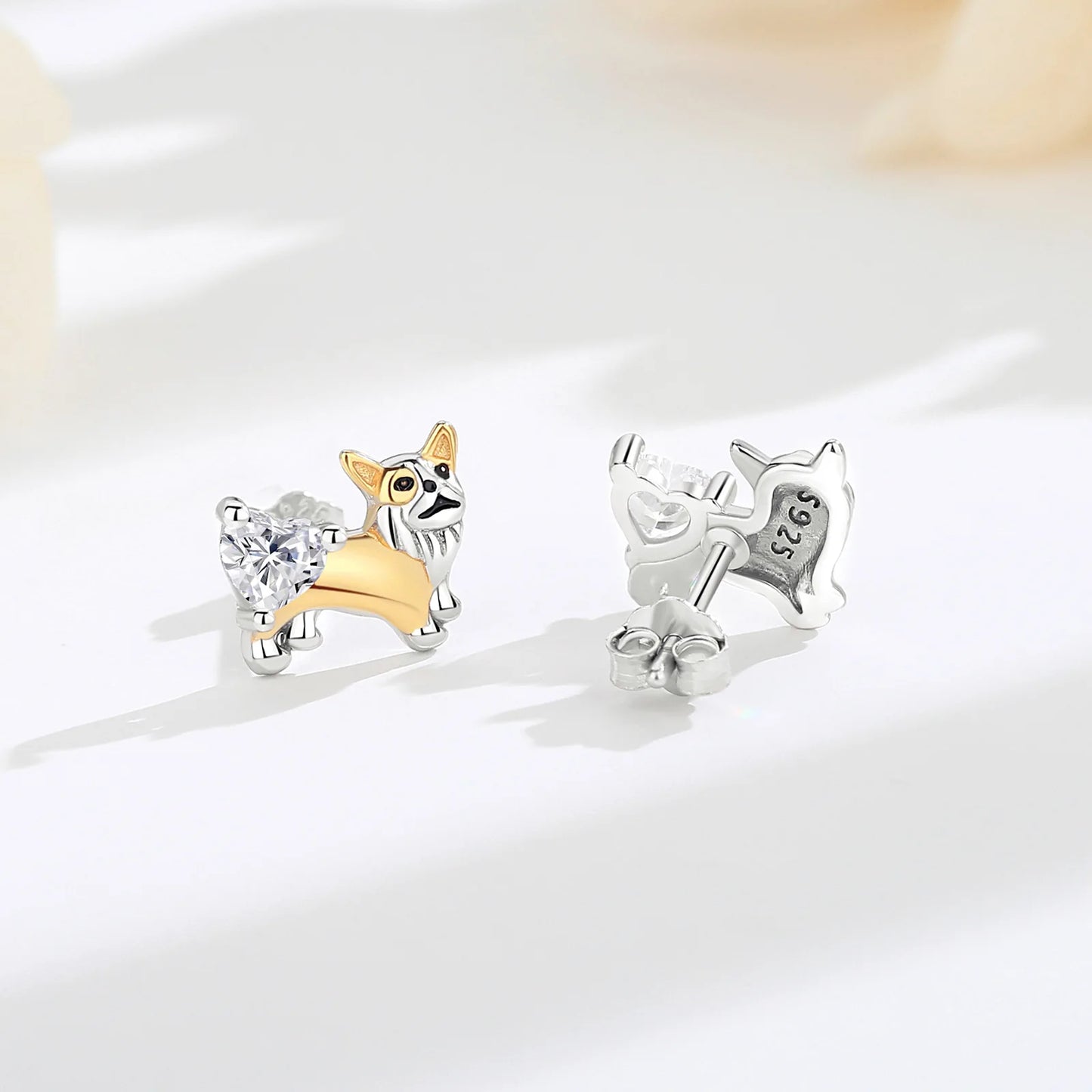 Orecchini Corgi in Argento 925 e Zirconi