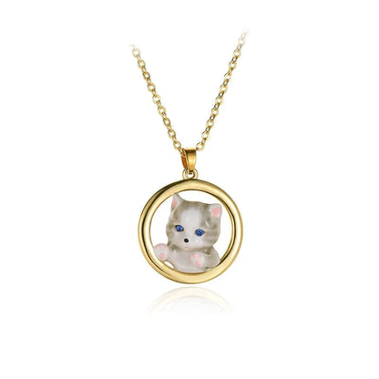 Gold-plated Copper Cat Necklace