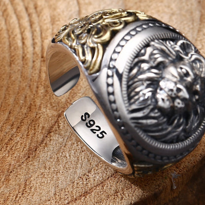 Anel Leão em Prata 925 e Ouro