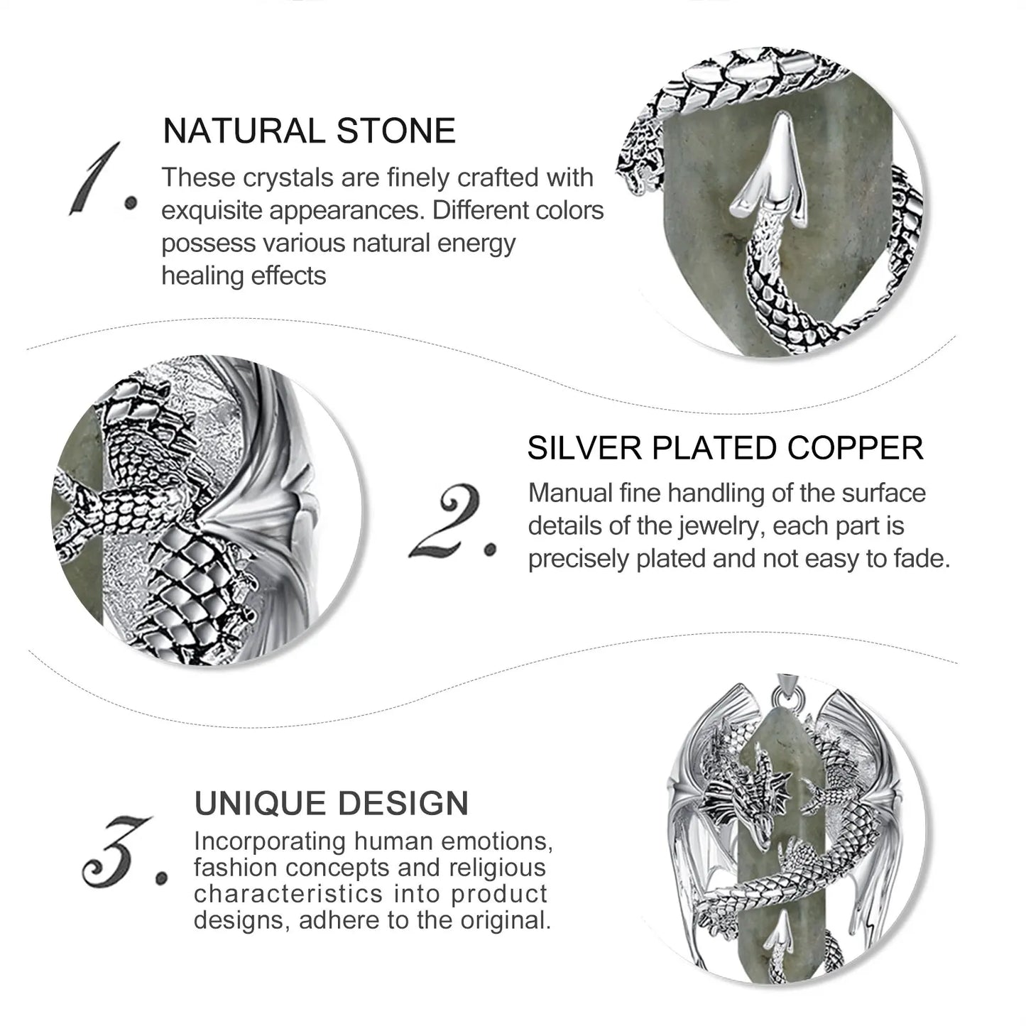 Collana Drago in Argento 925 e Labradorite