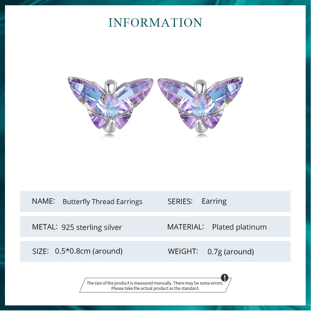 Butterfly Earrings in 925 Silver