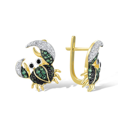 Orecchini Granchio in argento 925 e Zirconi