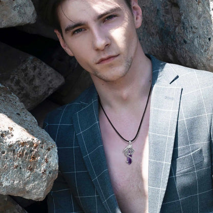 Collana Drago in Argento 925 e Ametista