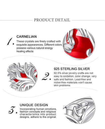 Anello Albero della Vita in Argento 925 e Corniola