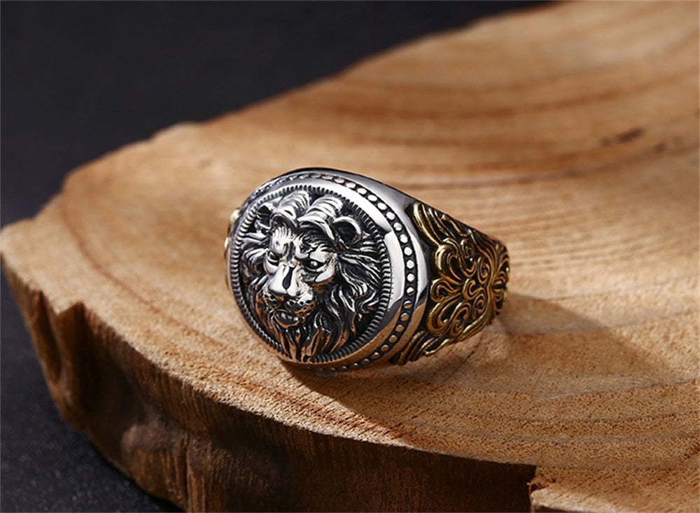 Lion Ring in 925 Silver and Gold