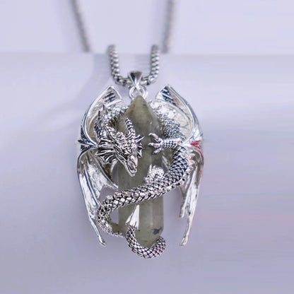 Collana Drago in Argento 925 e Labradorite