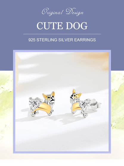 Orecchini Corgi in Argento 925 e Zirconi