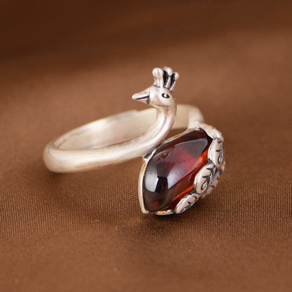 EkoWorld and Phoenix in Natural Silver Jewels – Stone 925 Ring