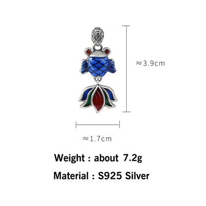 Koi Carp Pendant in 925 Antique Silver