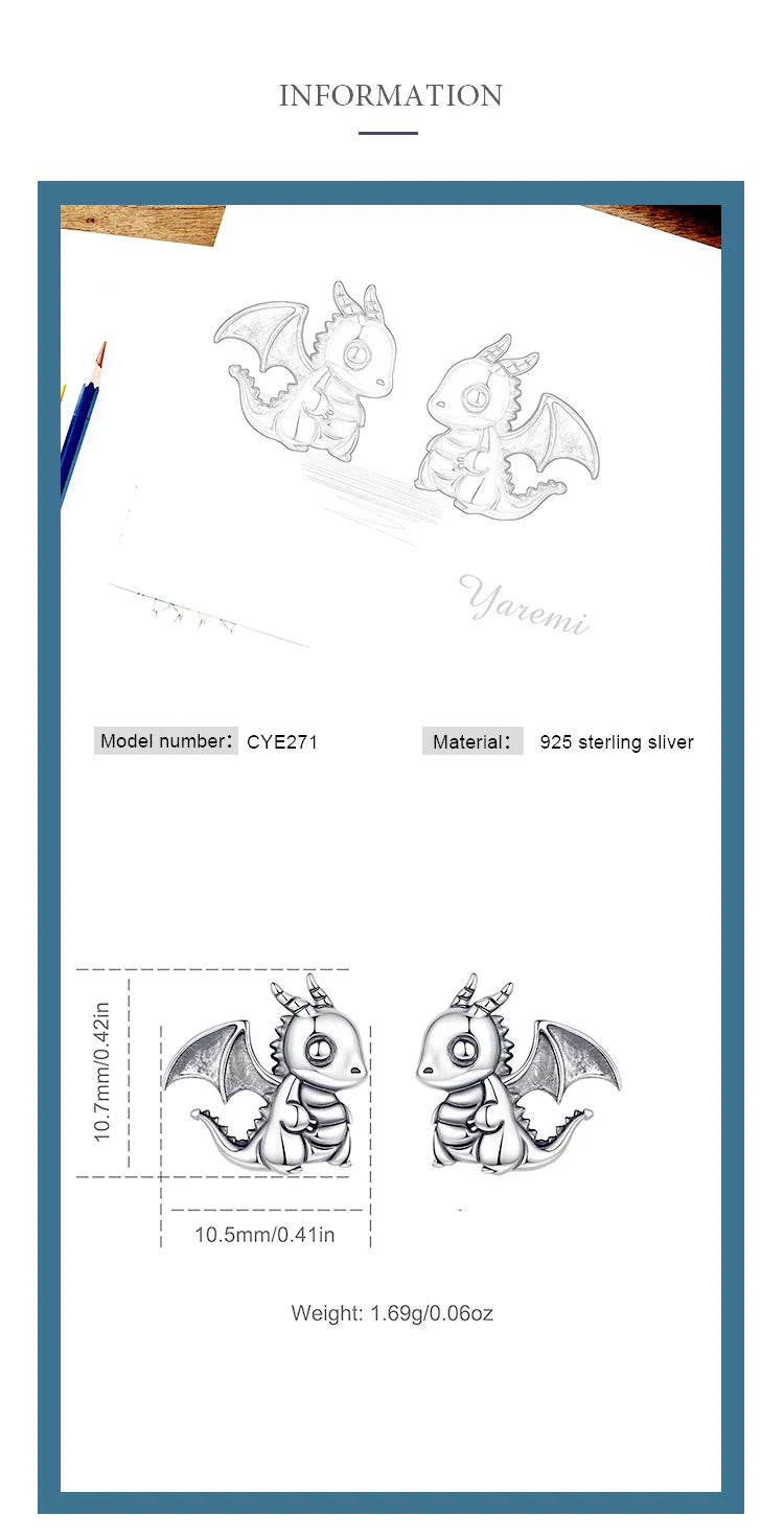 Orecchini Drago in Argento 925