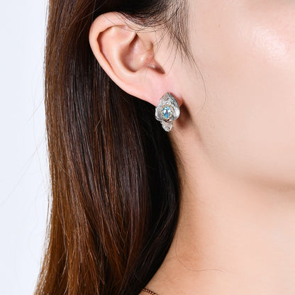 Calla Earrings in 925 Silver and Natural Stone