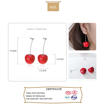 Cherry Earrings in 925 Silver