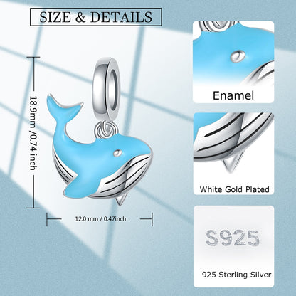 Whale Charm in 925 Silver