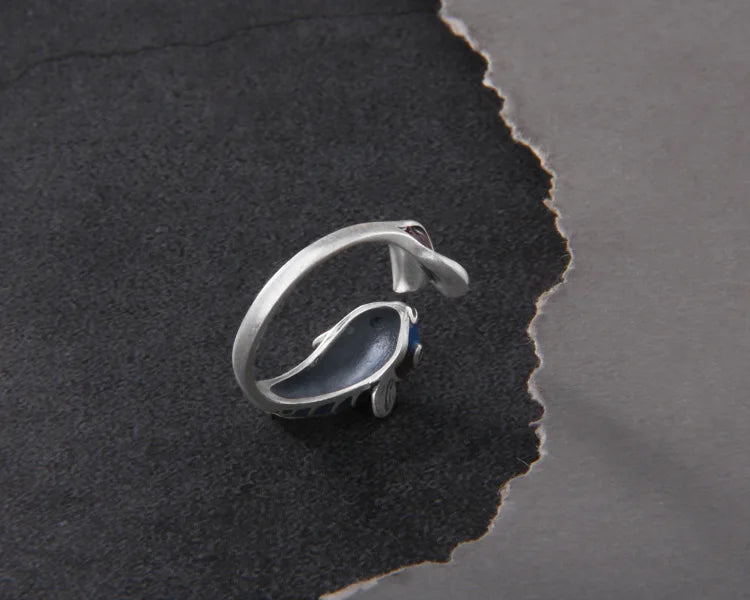 Koi Carp Ring in 925 Silver