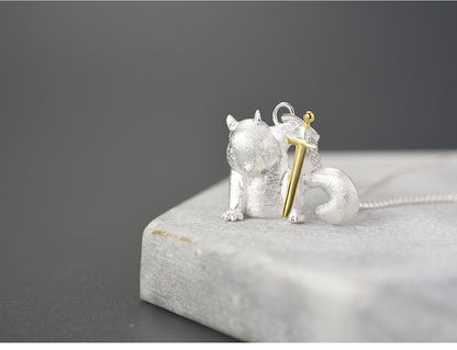 Squirrel Necklace in 925 Silver