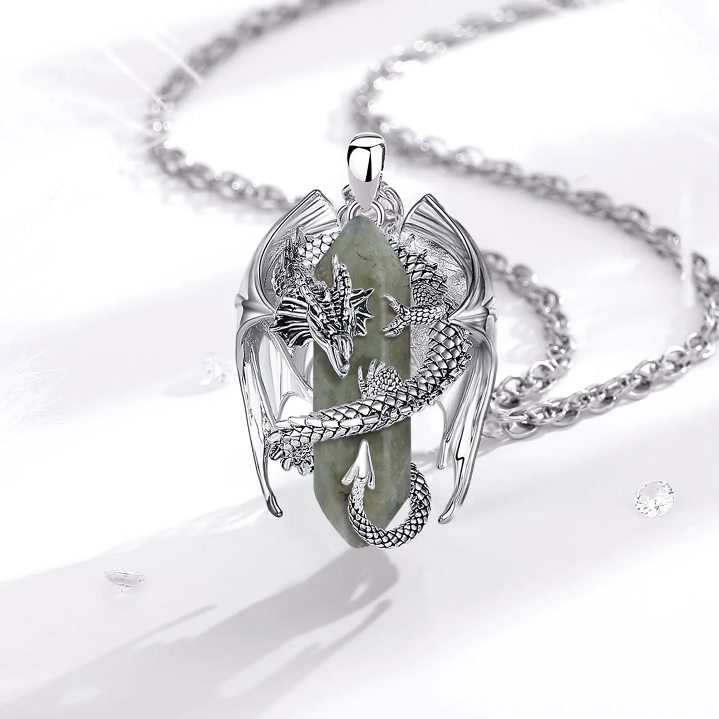 Collana Drago in Argento 925 e Labradorite