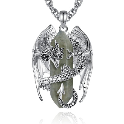 Collana Drago in Argento 925 e Labradorite