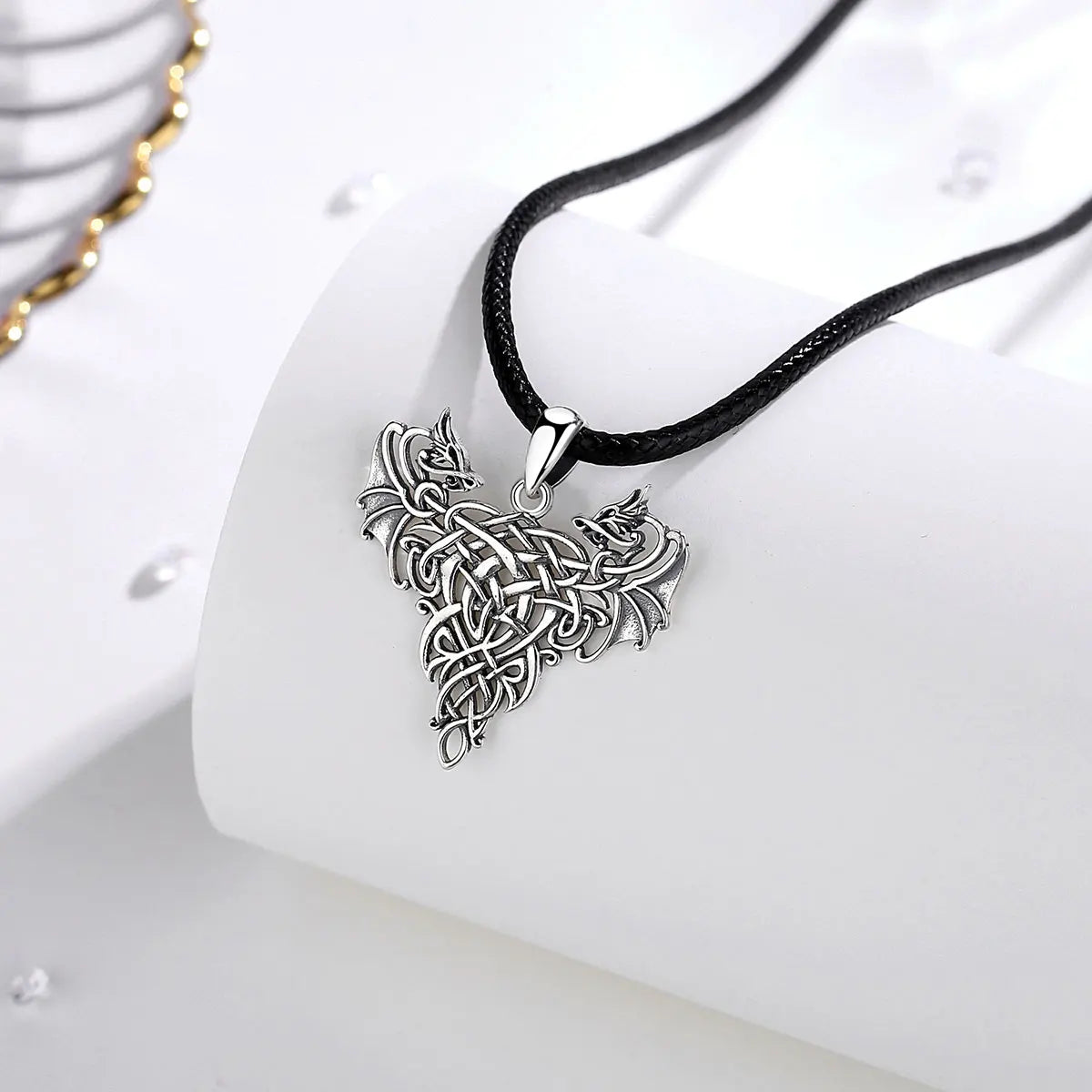 Collana Cuore con Draghi in Argento 925