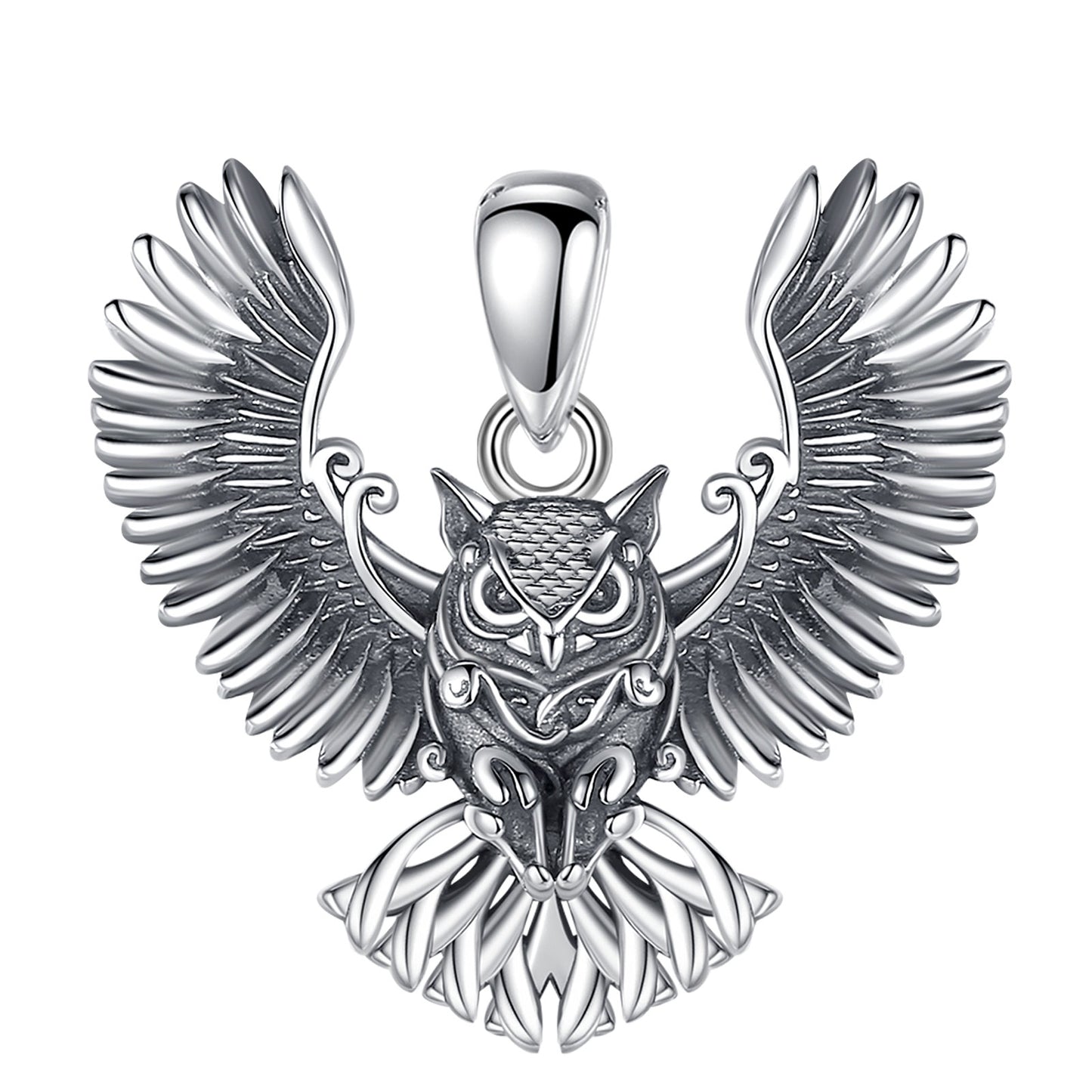 Owl Necklace in 925 Antique Silver