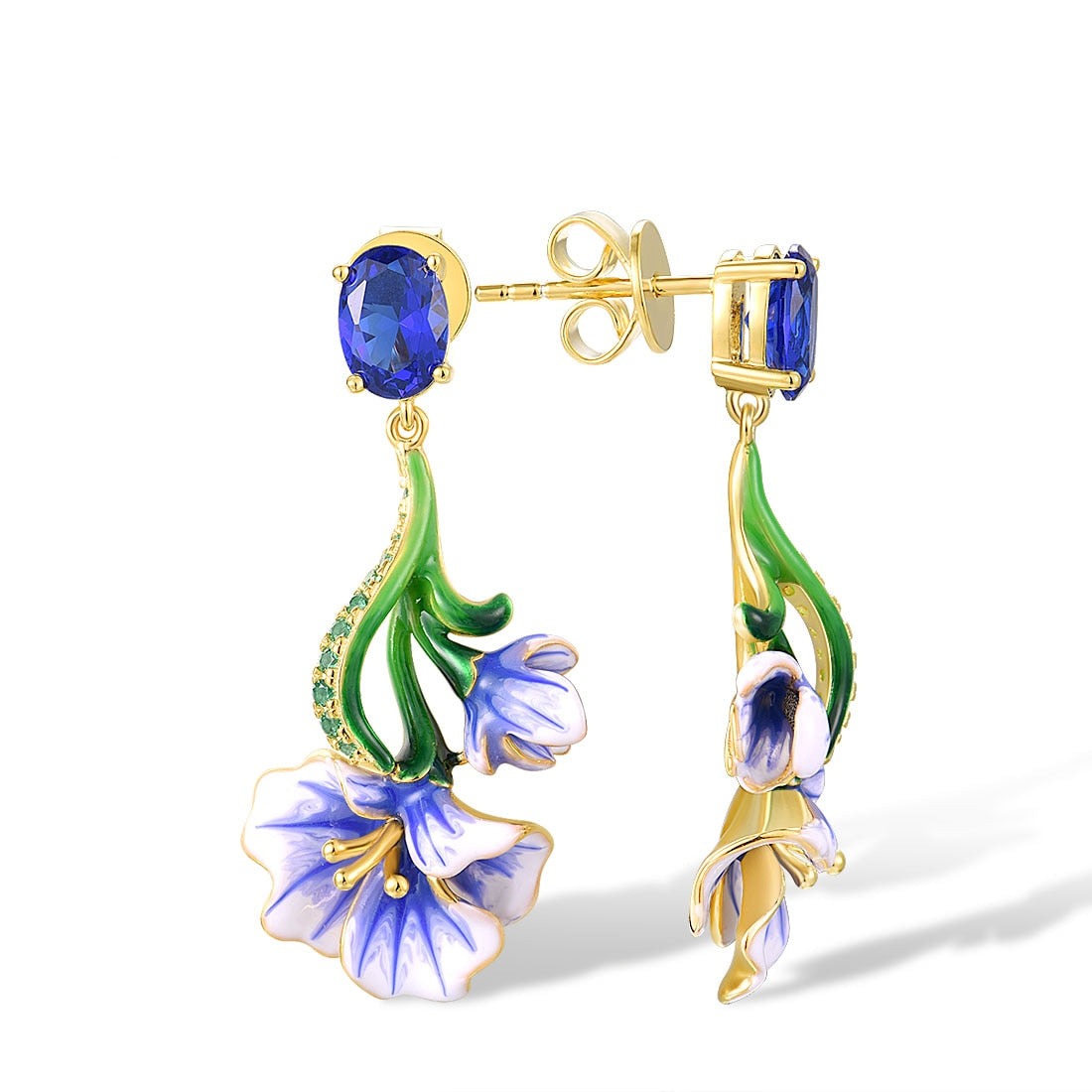 Freesia Earrings in 925 Silver and Zircons